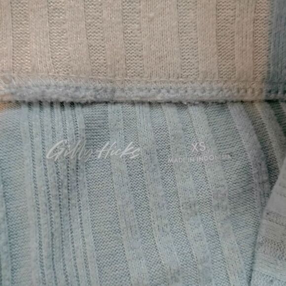 Gilly Hicks Light Blue Ribbed Flared Leggings Lounge Wear Sweater Set Sz XS - Picture 11 of 14